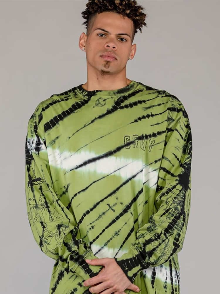 GRIMEY LONG SLEEVE THE TOUGHEST TEE TIE AND DYE