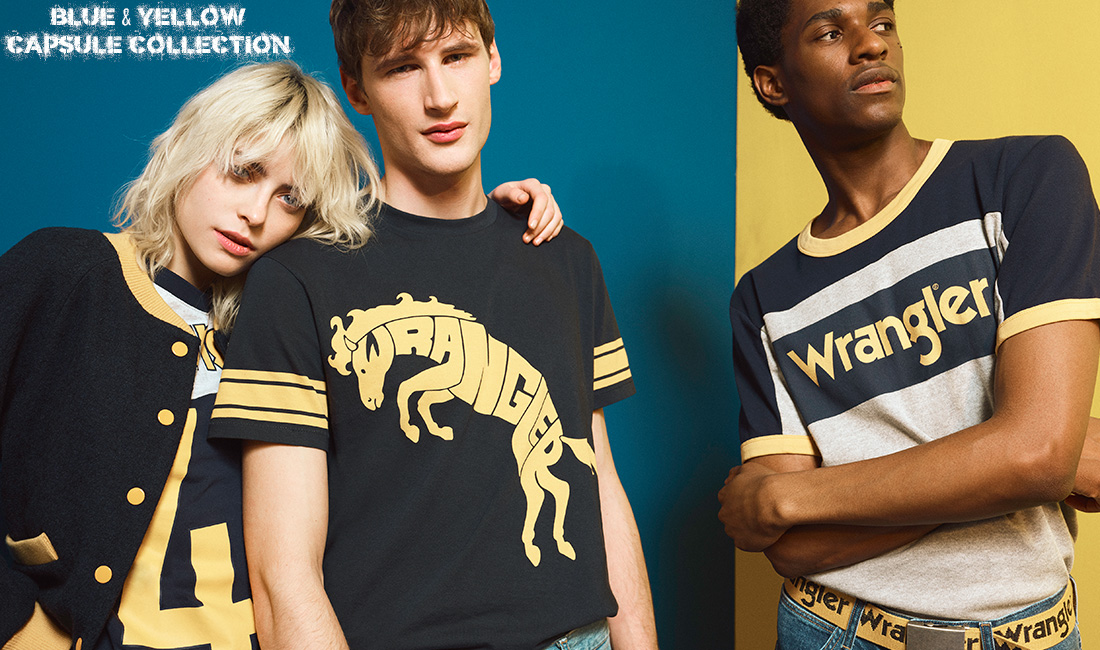 Blue and yellow collection by wrangler