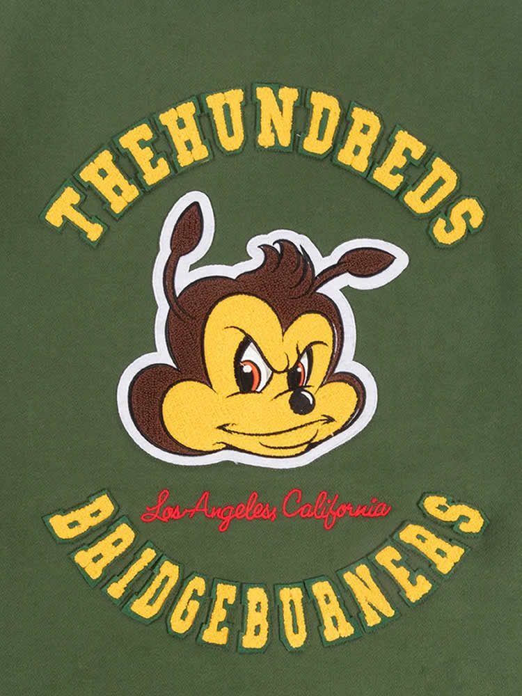 THE HUNDREDS Replay Letterman Jacket FOREST GREEN