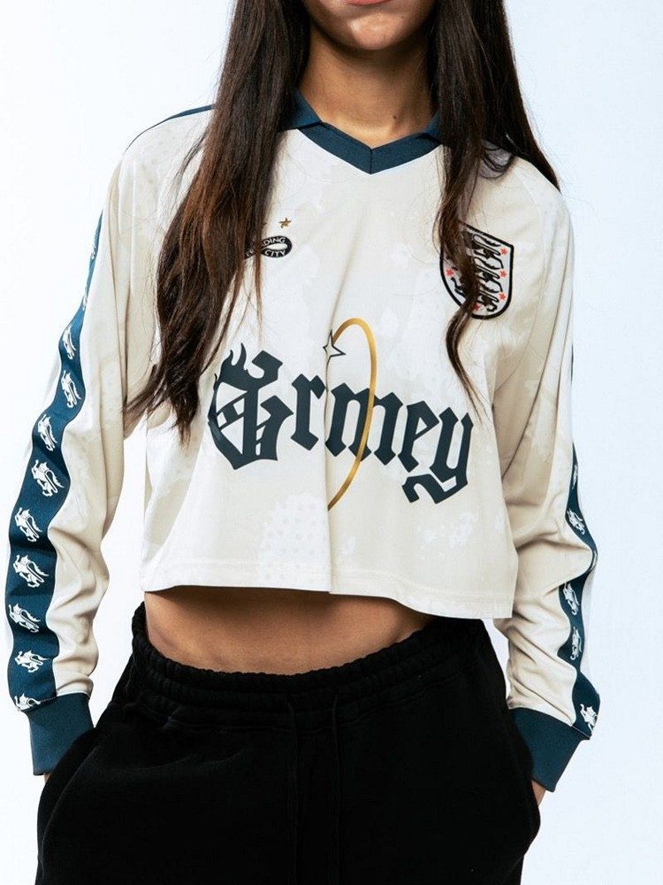 GRIMEY SAOIRSE GIRL CROPPED SOCCER JERSEY OFF WHITE