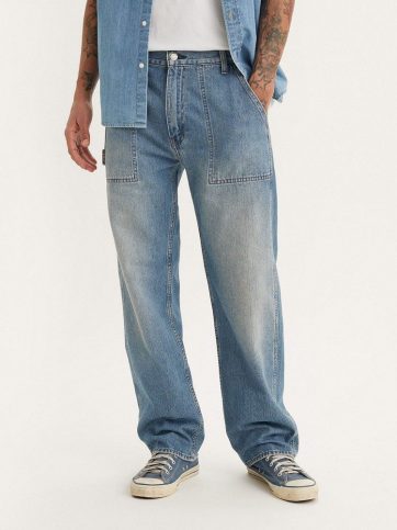 LEVIS LEVI'S 555 RELAXED STRT UTILITY MED INDIGO - WORN IN